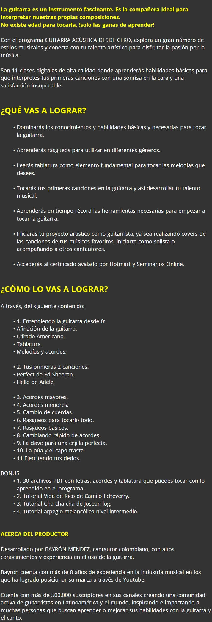 Guitarra Acustica desde Cero