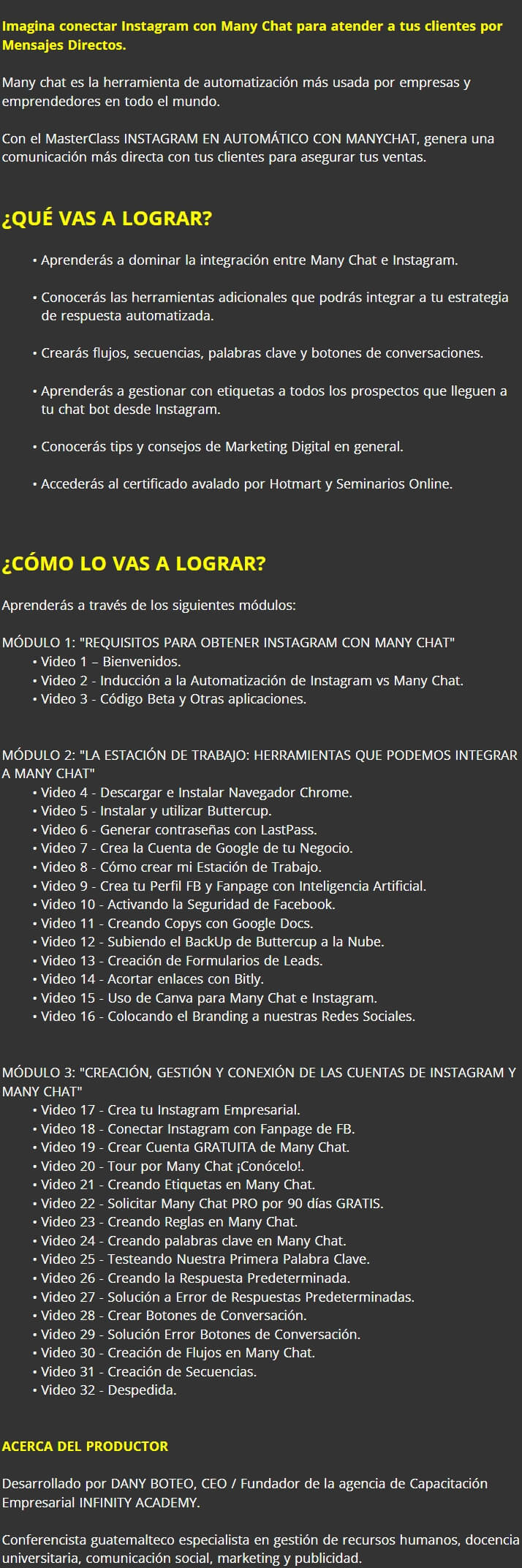 Instagram en Automatico con ManyChat