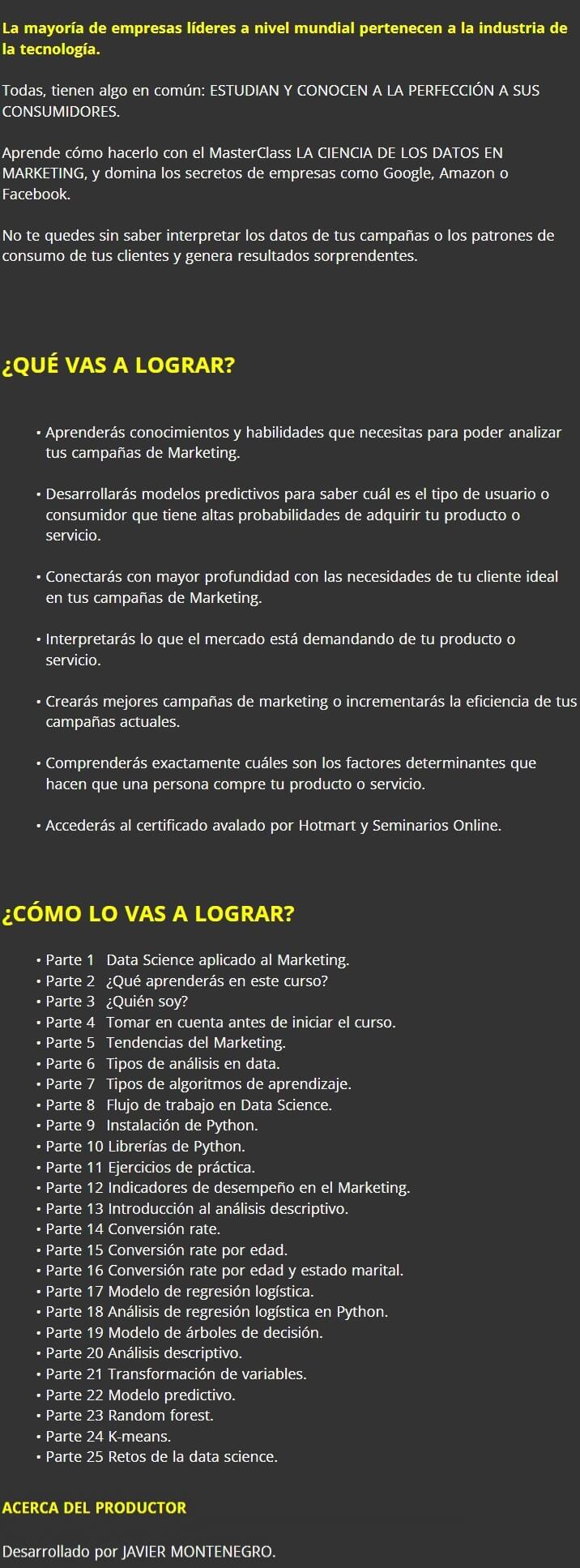 La Ciencia de los Datos en Marketing