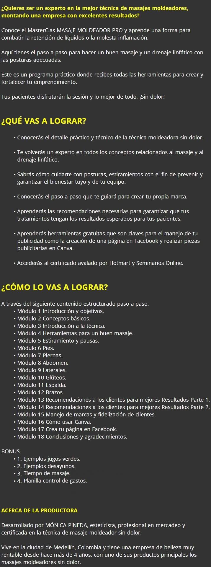 Masaje Moldeador Pro