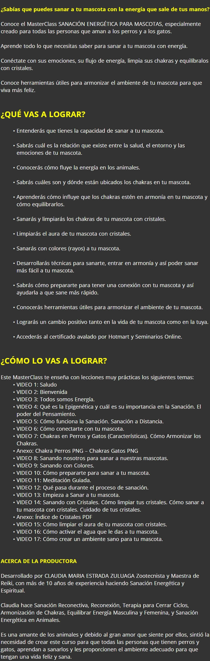 Sanacion Energetica para Mascotas