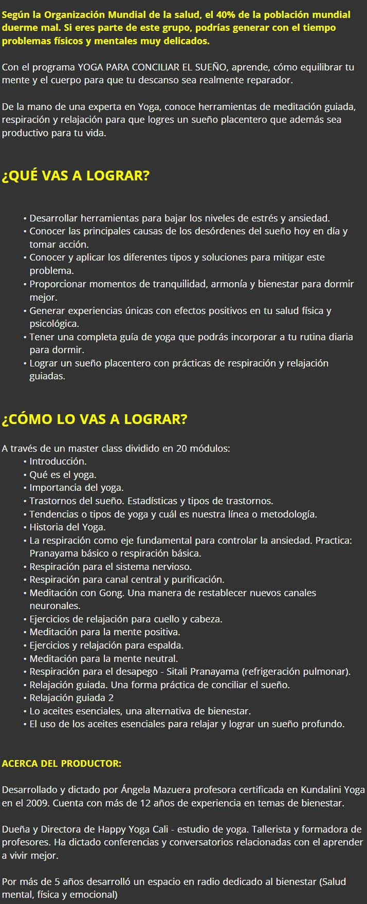 Yoga para Conciliar el Sueno