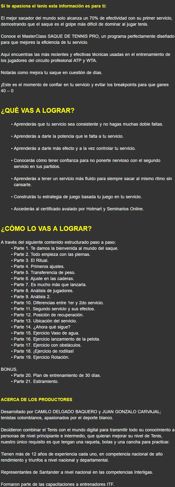 Saque de Tennis Pro