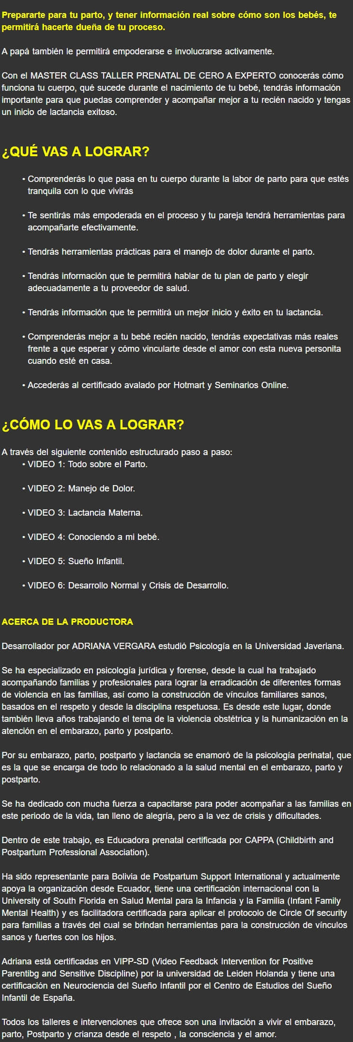Taller Prenatal de Cero a