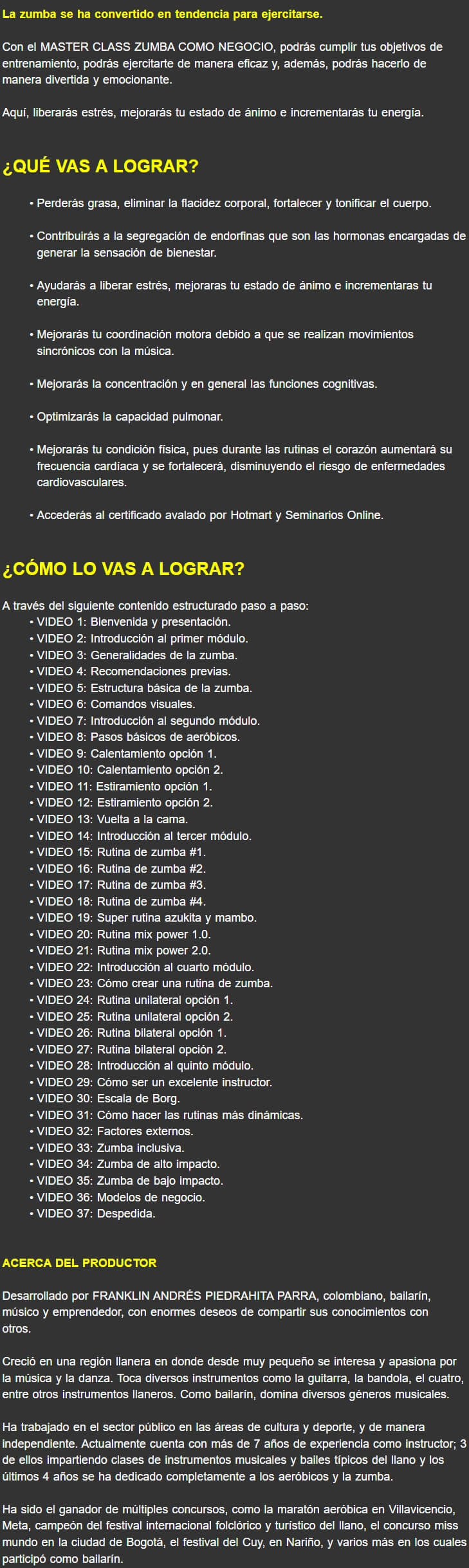 Zumba como Negocio