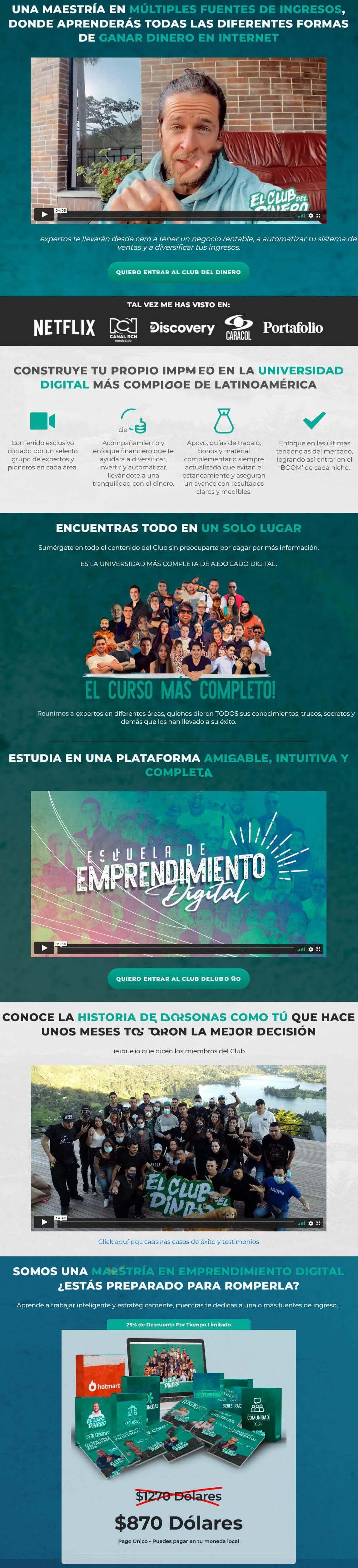 el club del dinero Daniel Tiradoo