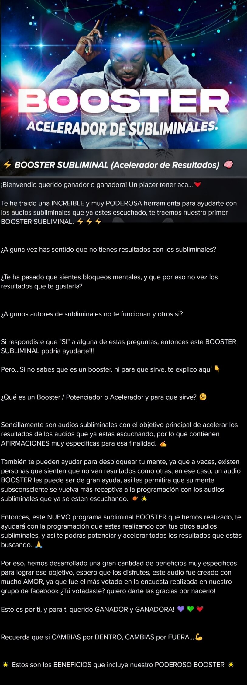 BOOSTER SUBLIMINAL Acelerador de Resultados 1