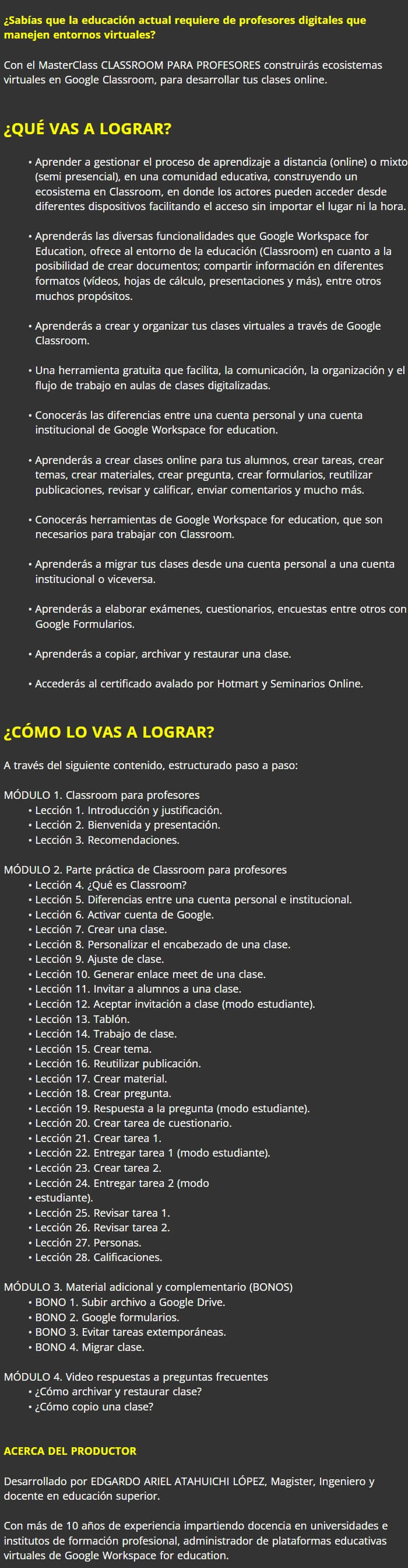 Classroom para Profesores