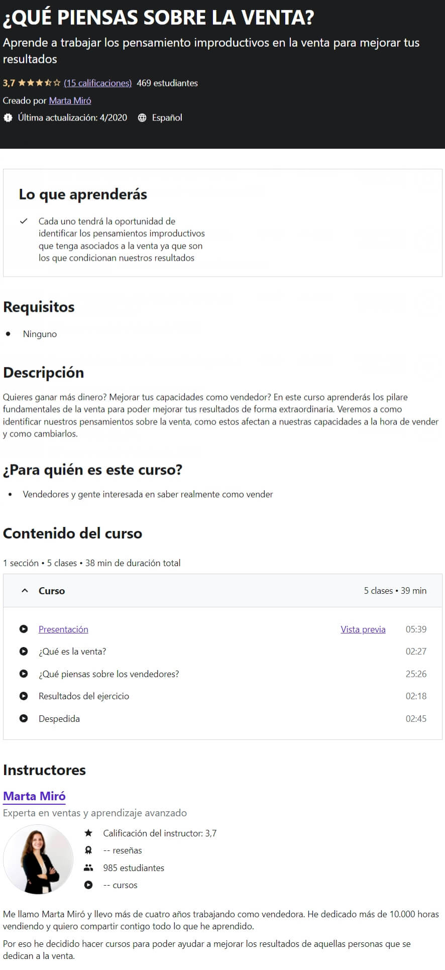 Que Piensas Sobre La Venta