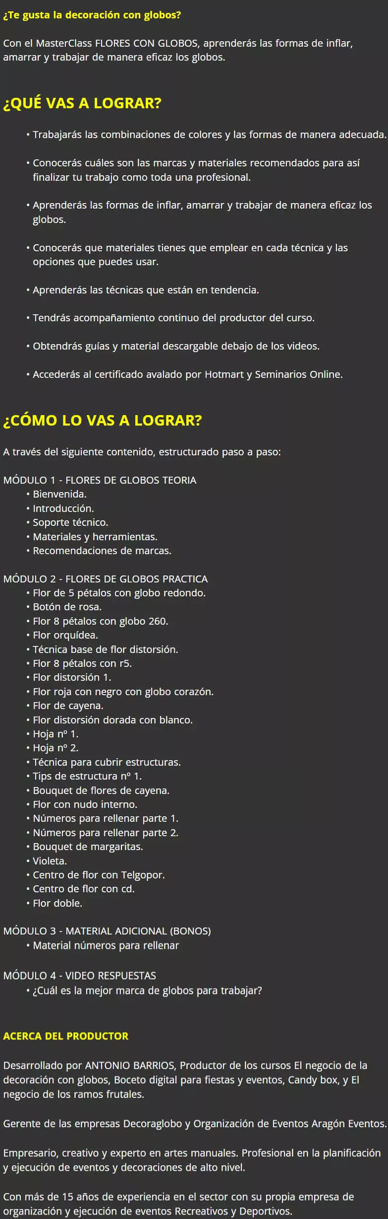flores de globos
