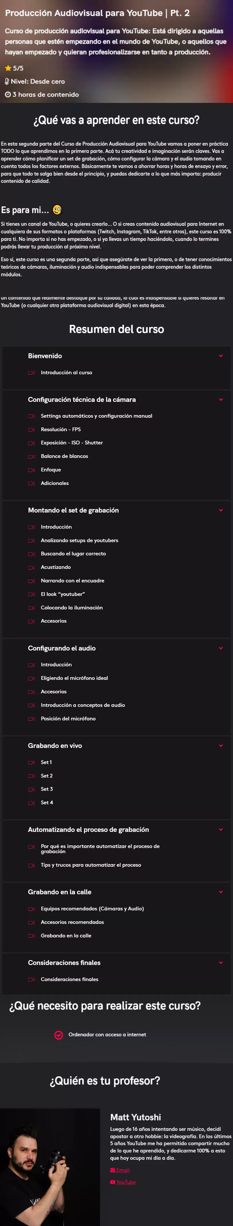 Producción Audiovisual para YouTube Pt. 2 2 produccion audiovisual para youtube pt 2 matt yutoshi wayan sadovnic mastermind