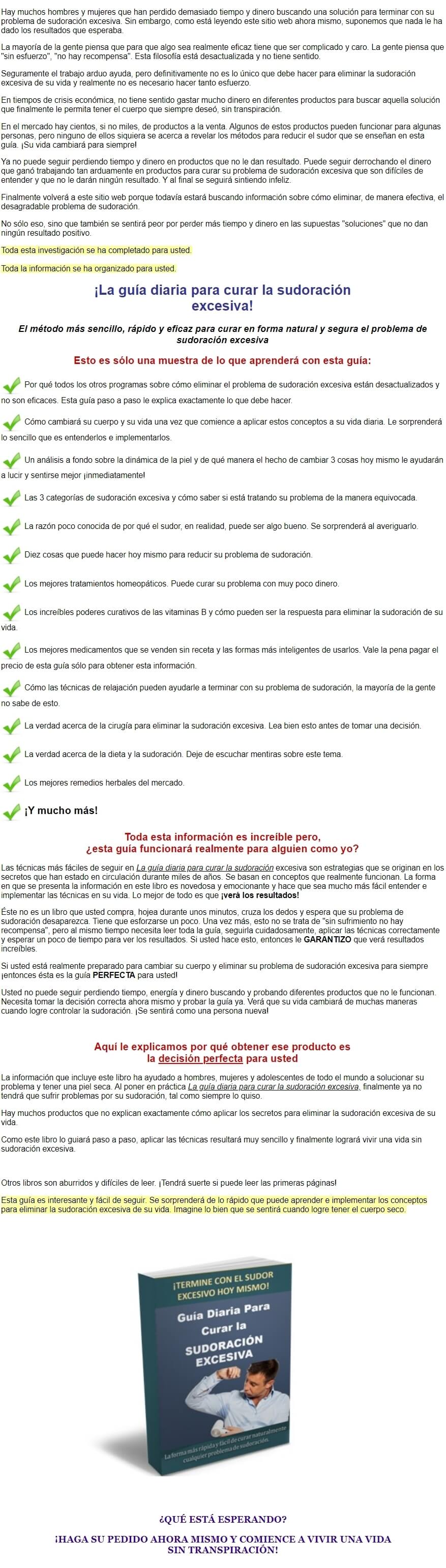 Guia Diaria Para Curar la Sudoracion Excesiva 3
