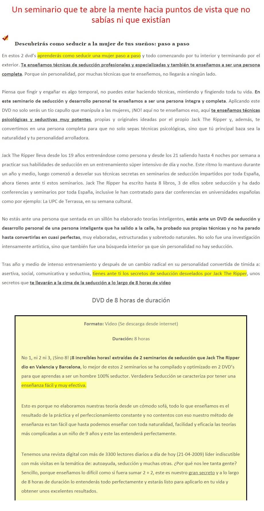 seminarios de seduccion y desarrollo personal Pallaz 02