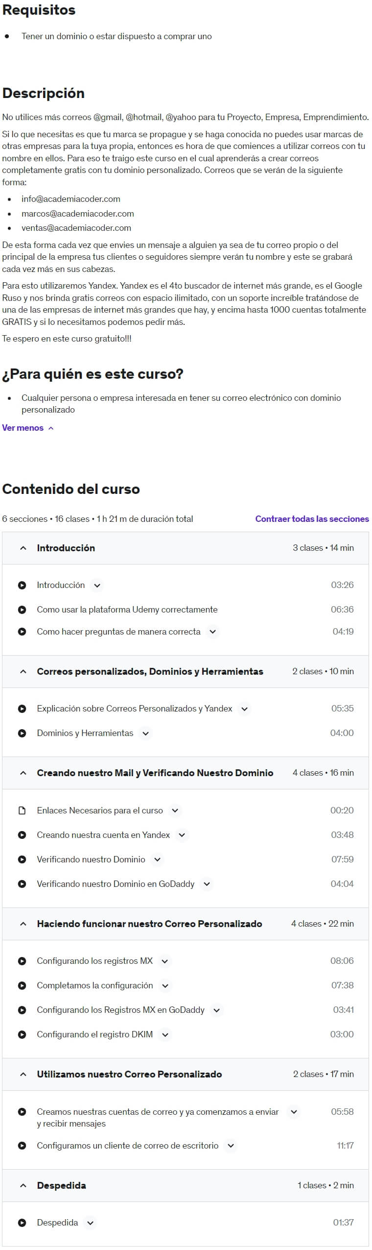 Curso como crear tu MAIL CON DOMINIO PROPIO GRATIS Marcos Guerrini 1
