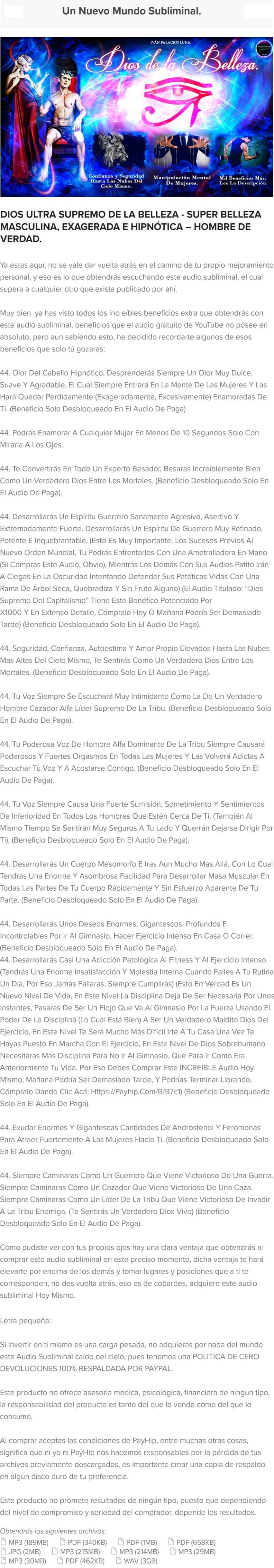 Dios Ultra Supremo de La Belleza Un Nuevo Mundo Subliminal z