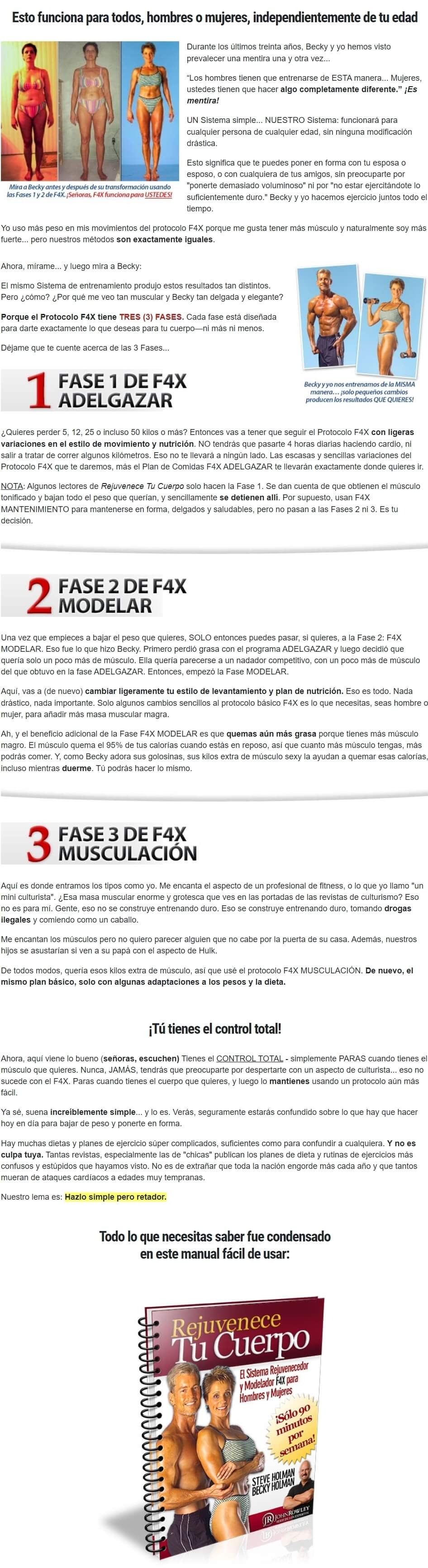 Rejuvenece Tu Cuerpo Metodo F4X Steve y Becky Holman 3