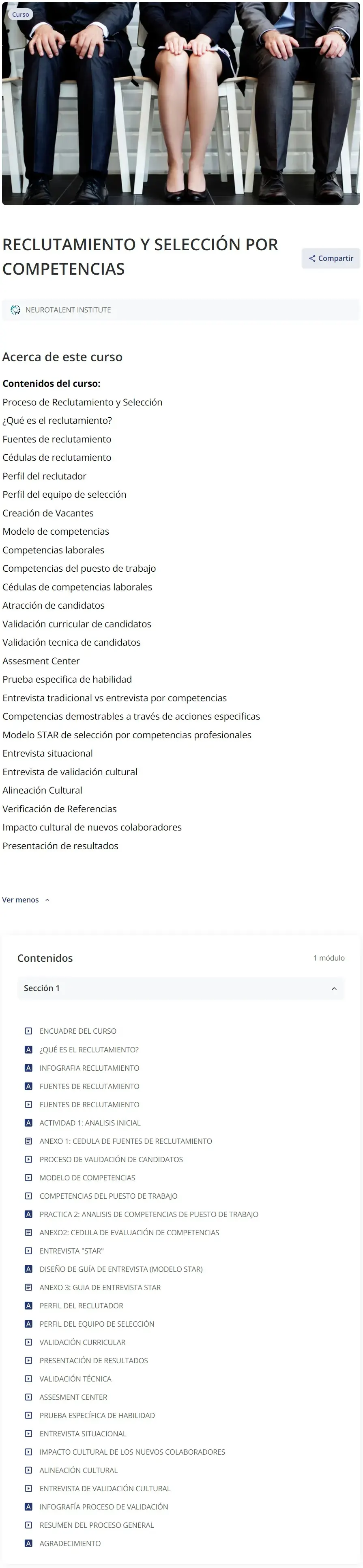 Reclutamiento y Seleccion por Competencias Neurotalent Institute 1