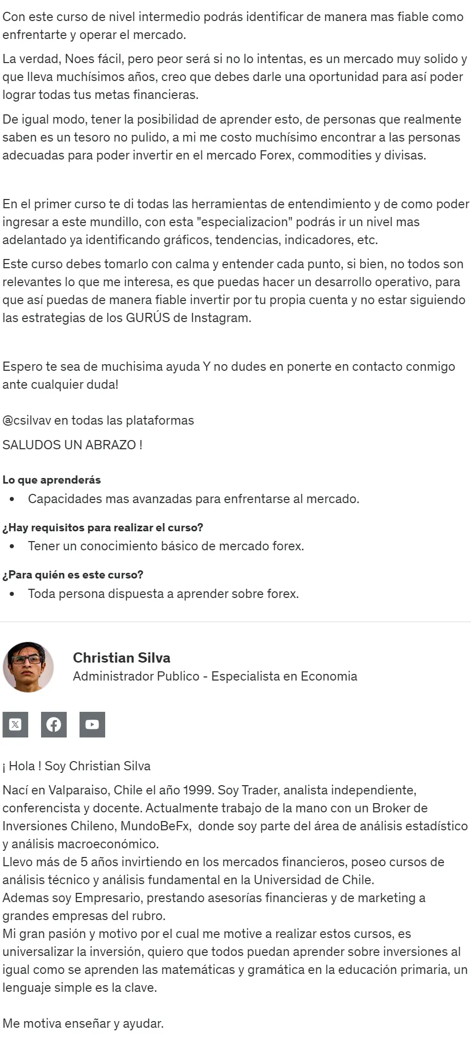 Forex Intermedio Exclusivo Christian Silva z