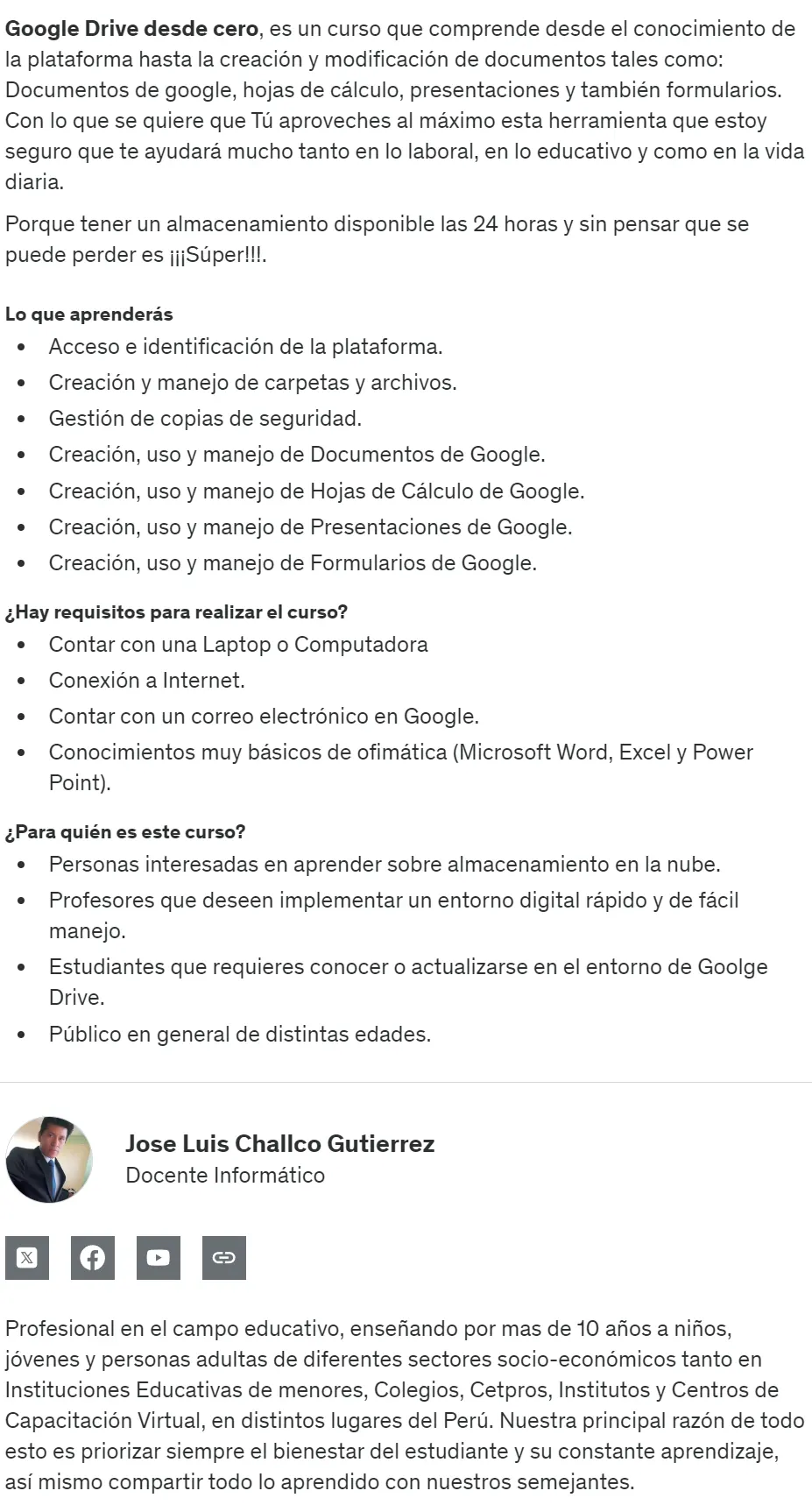 Google Drive Desde Cero Jose Challco z
