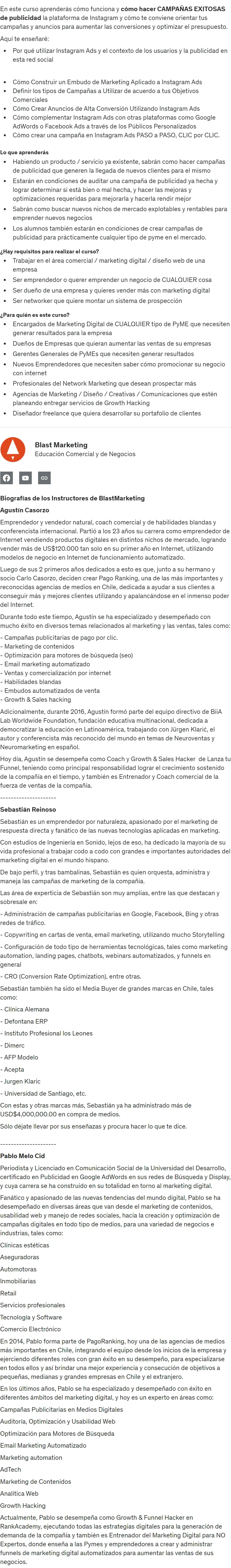 Instagram Ads para NO Expertos Blast Marketing z