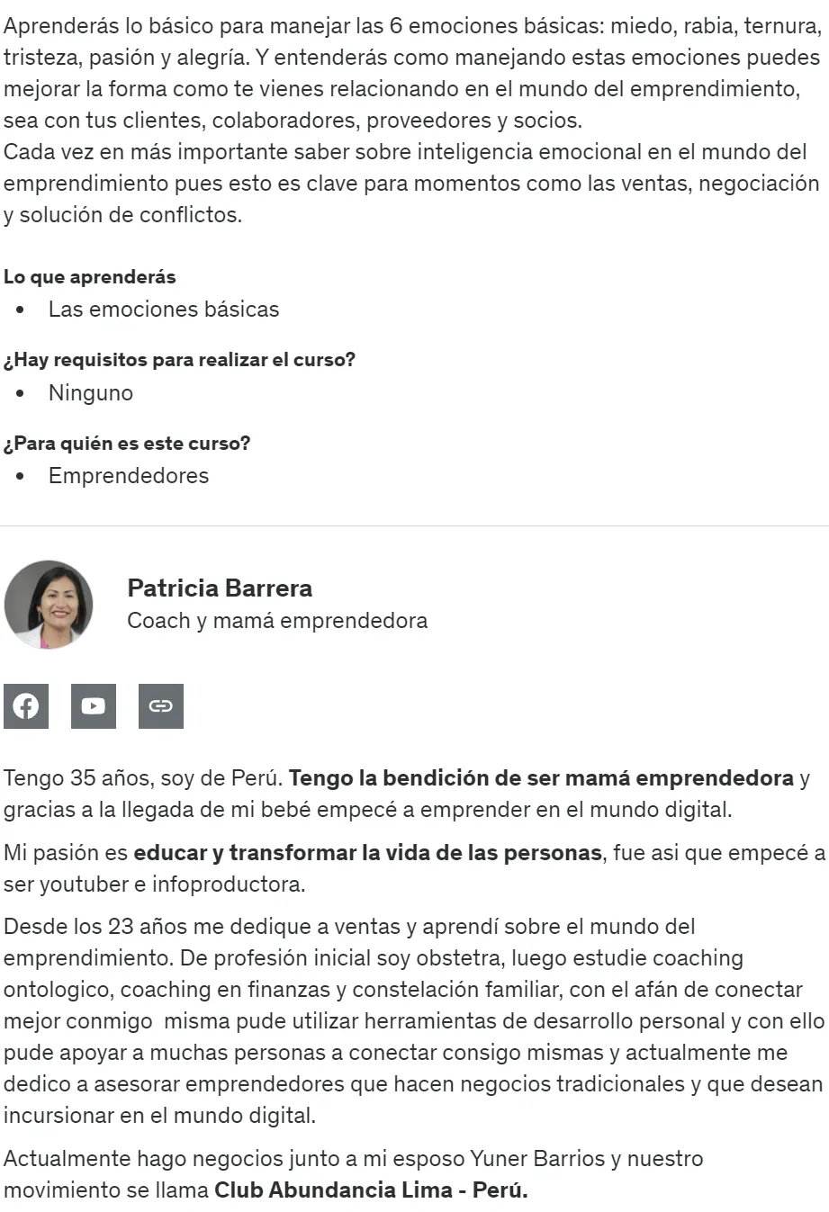 Inteligencia emocional para emprendedores Patricia Barrera z