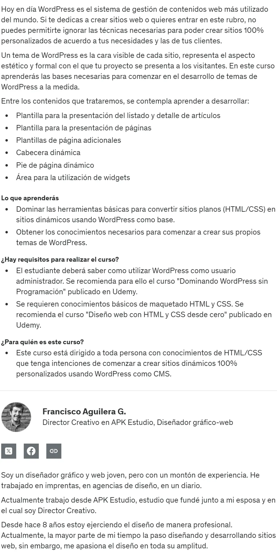 Introduccion al desarrollo de temas WordPress Francisco Aguilera G z