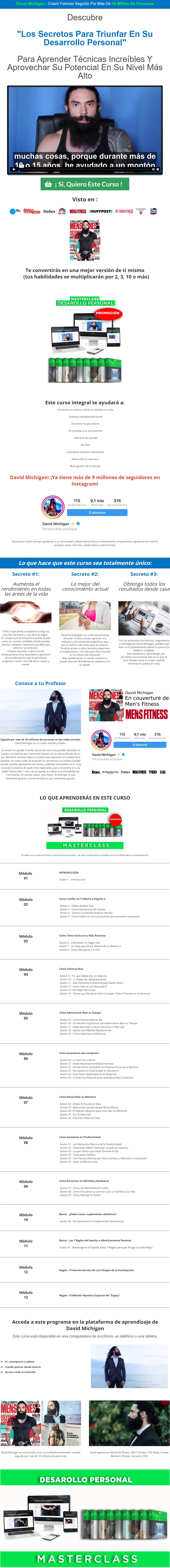Los Secretos para Triunfar su Desarrollo Personal David Michigan z