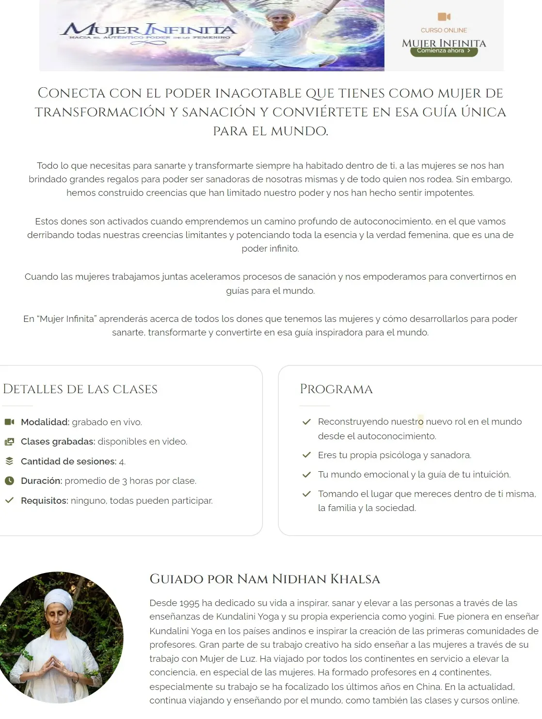 Mujer Infinita Nam Nidhan Khalsa z