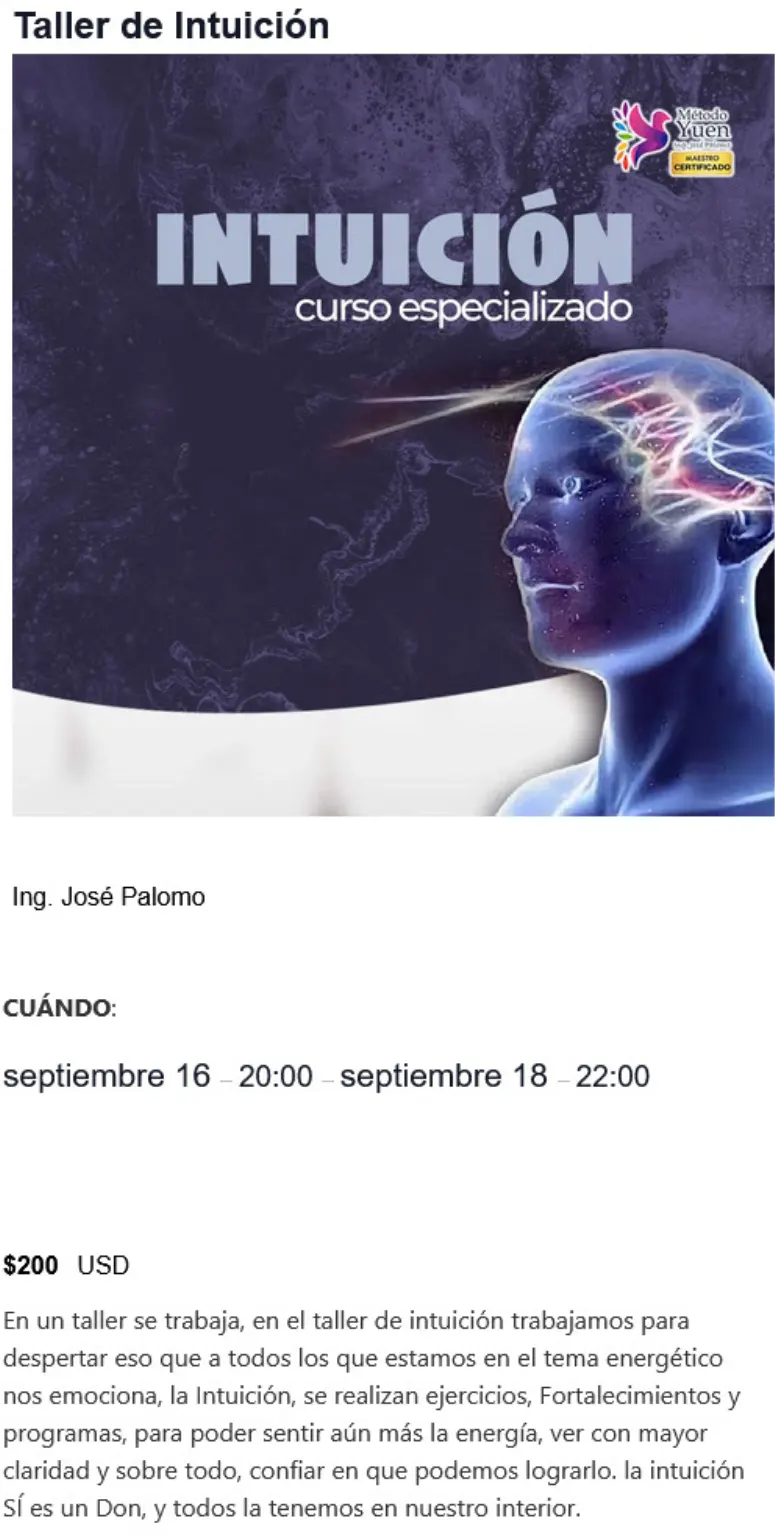 Taller de Intuicion Jose Palomo z