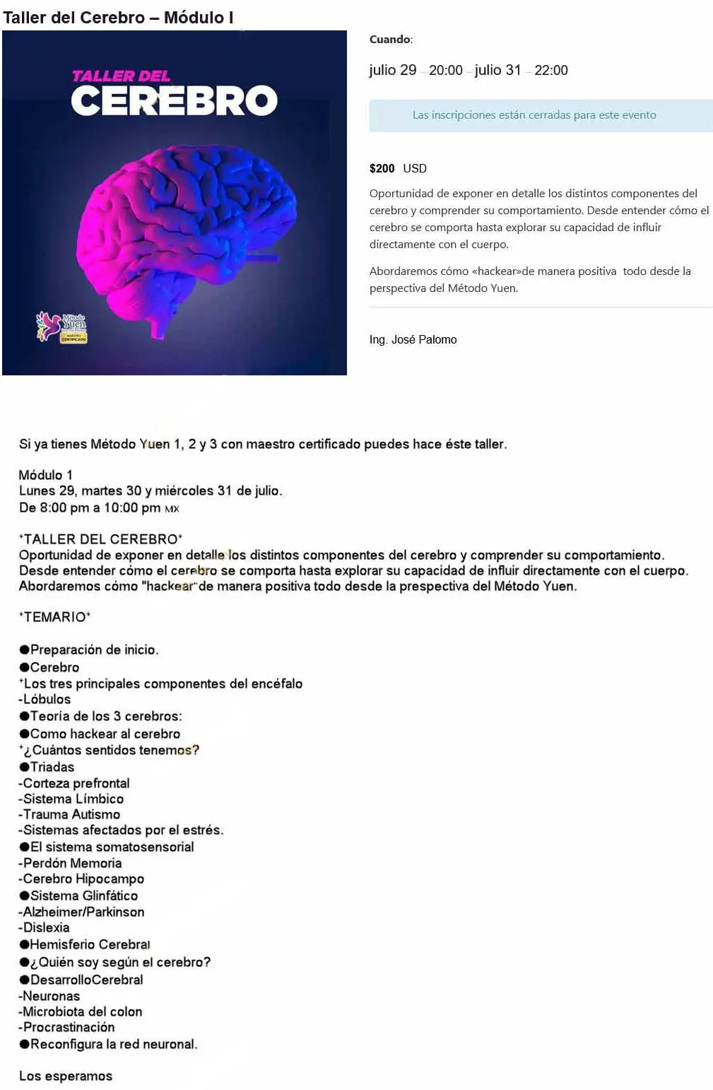 Taller del Cerebro Modulo 1 Jose Palomo 2