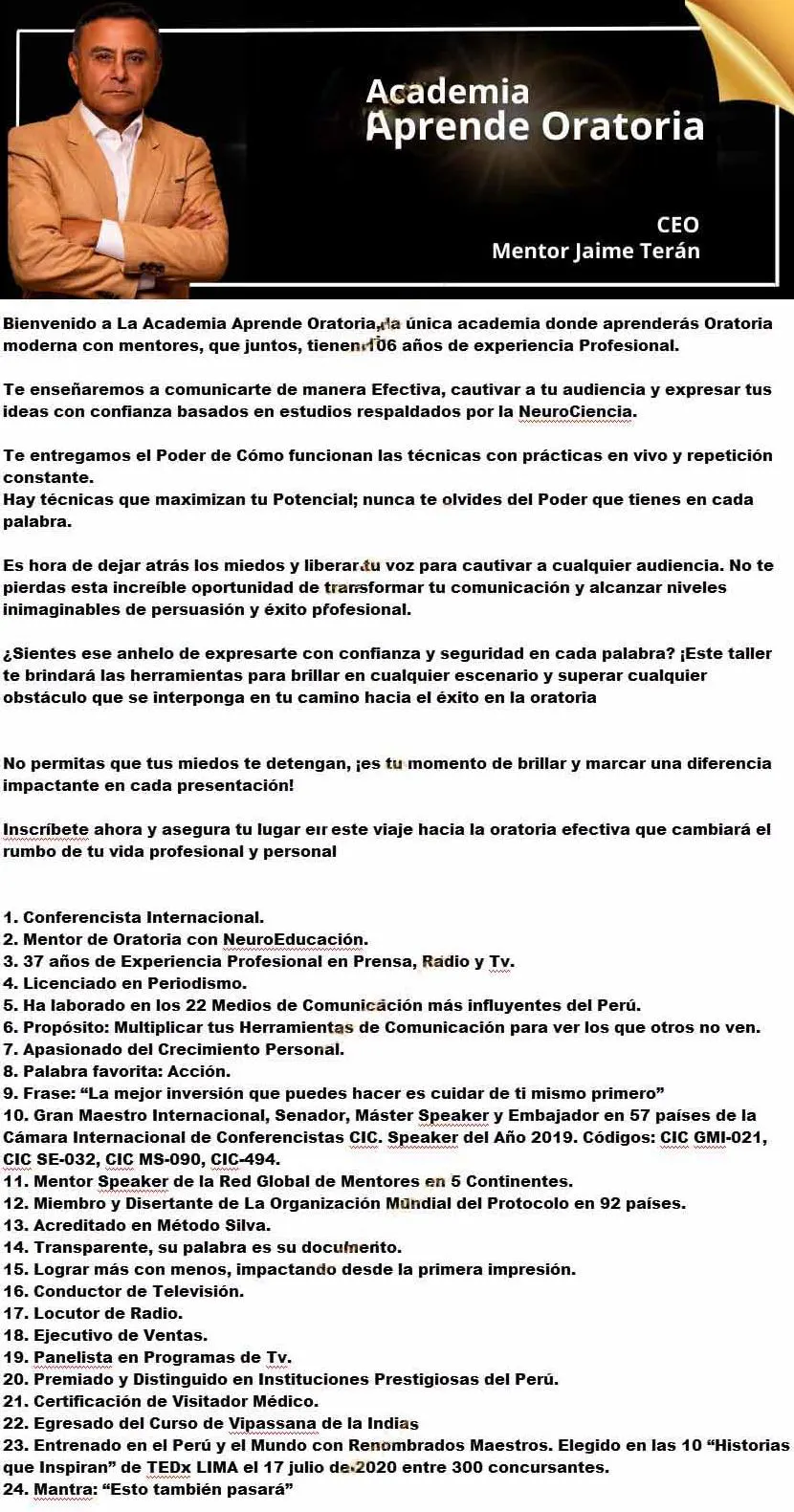 Aprende Oratoria 2 Aprende Oratoria Jaime Teran