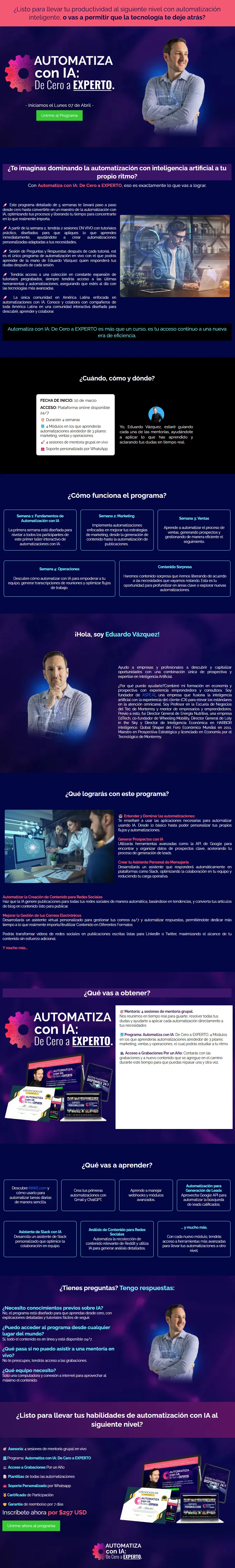 Automatiza con IA de cero a experto 2 Automatiza con IA de cero a experto Eduardo Vazquez