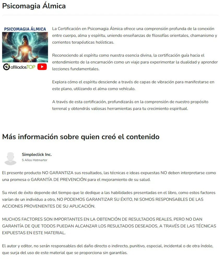 Psicomagia Almica Simpleclick Inc