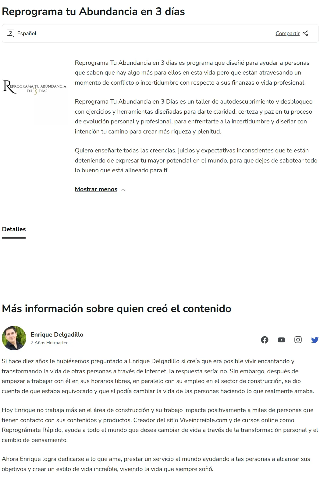 Reprograma tu Abundancia en 3 Dias Enrique Delgadillo z