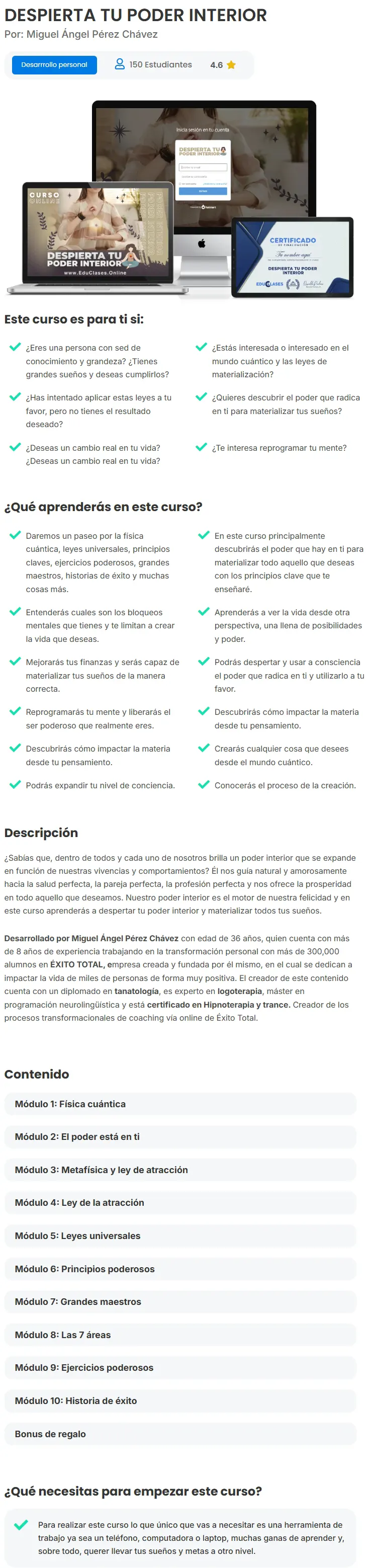 Despierta tu poder interior Miguel Angel Perez Chavez z