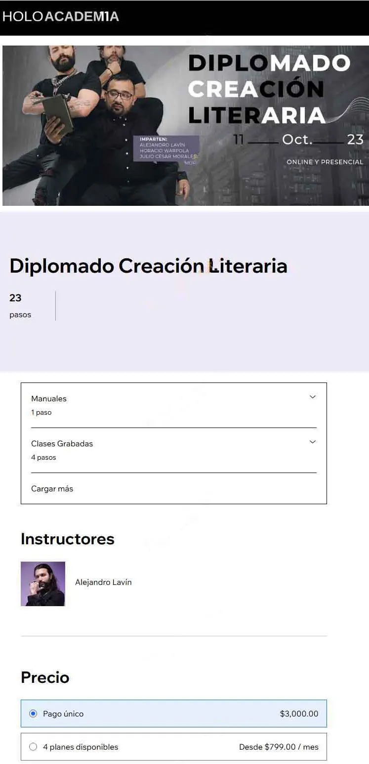 Diplomado Creacion Literaria Holoacademia