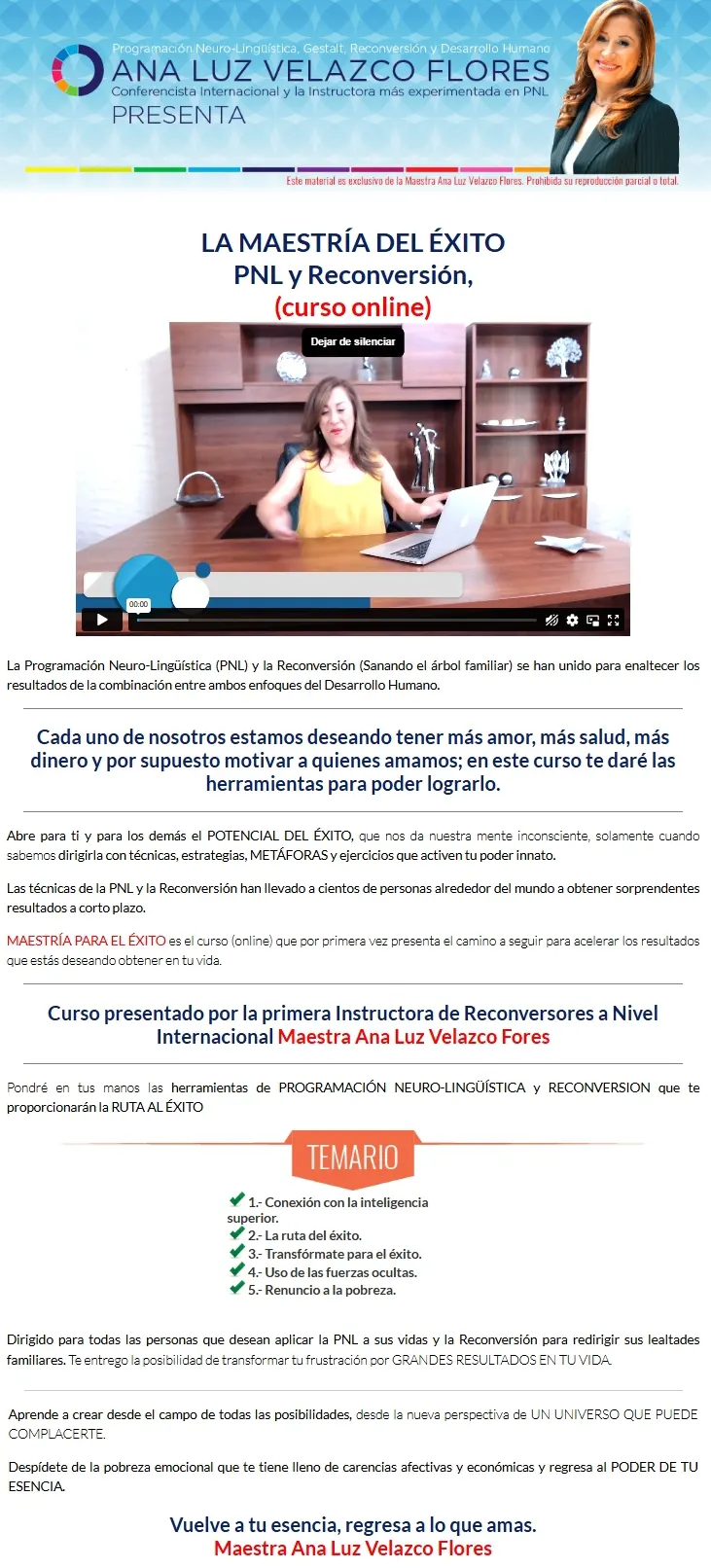 Maestria Para el Exito Ana Luz Velazco