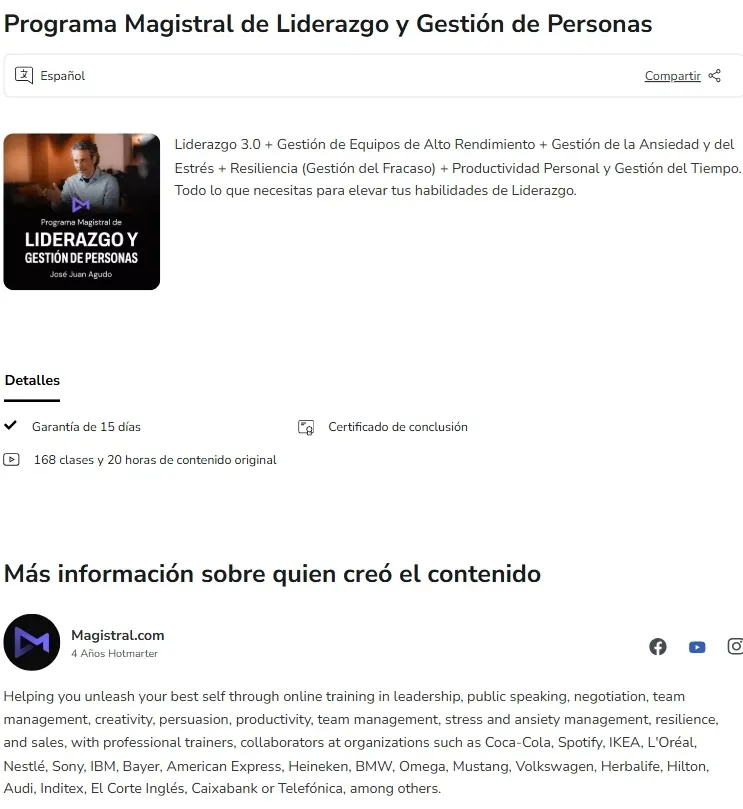 Programa Magistral de Liderazgo y Gestion de Personas Magistral