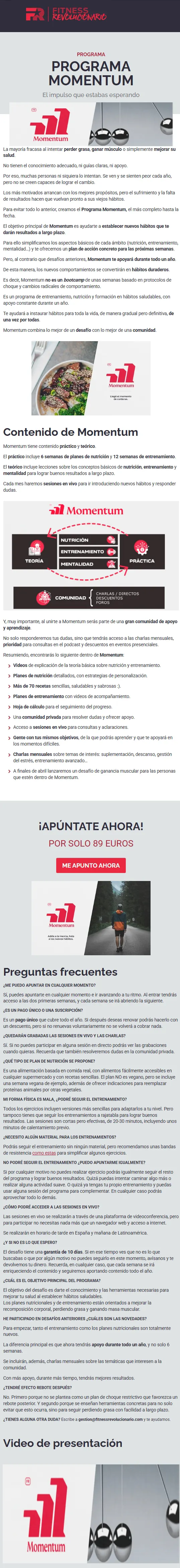 Programa Momentum Fitness Revolucionario