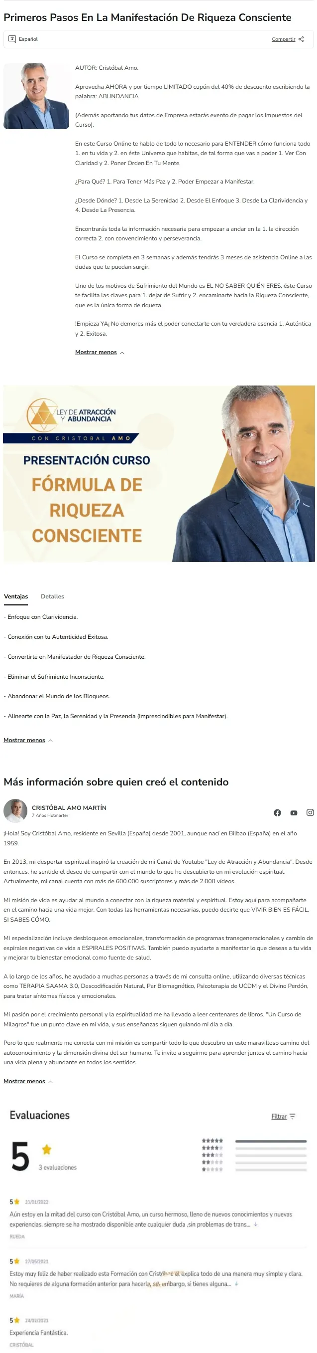 Programa de Riqueza Consciente Cristobal Amo