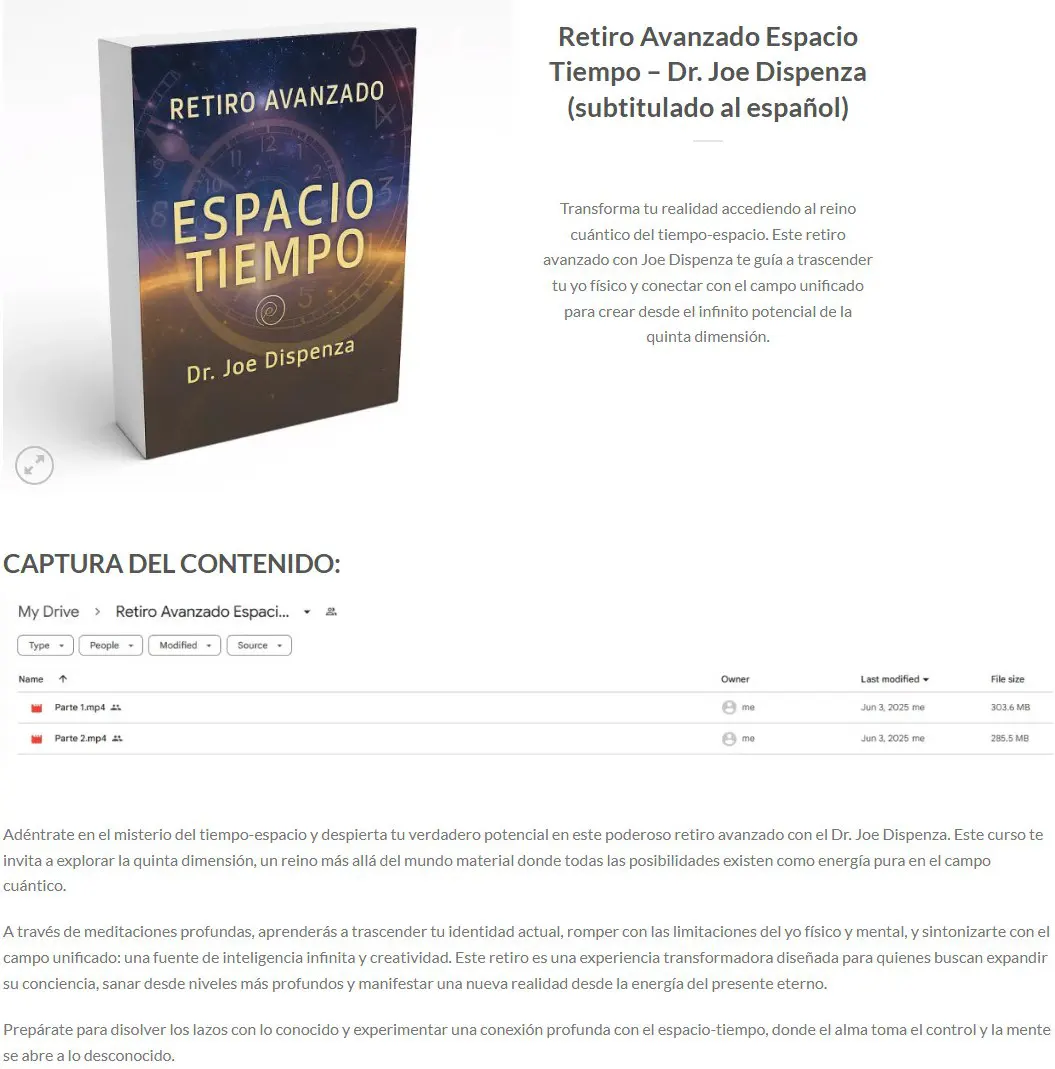Retiro Avanzado Espacio Tiempo Subtitulado en espanol Joe Dispenza z