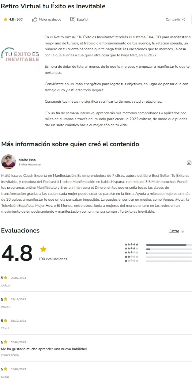 Retiro Virtual tu Exito Inevitable Maite Issa