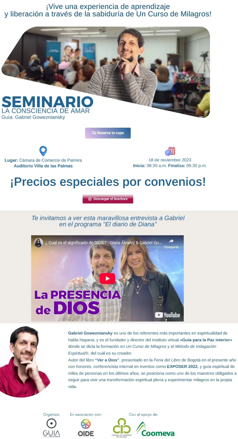 Seminario la Consciencia de Amar Gabriel Gowezniansky