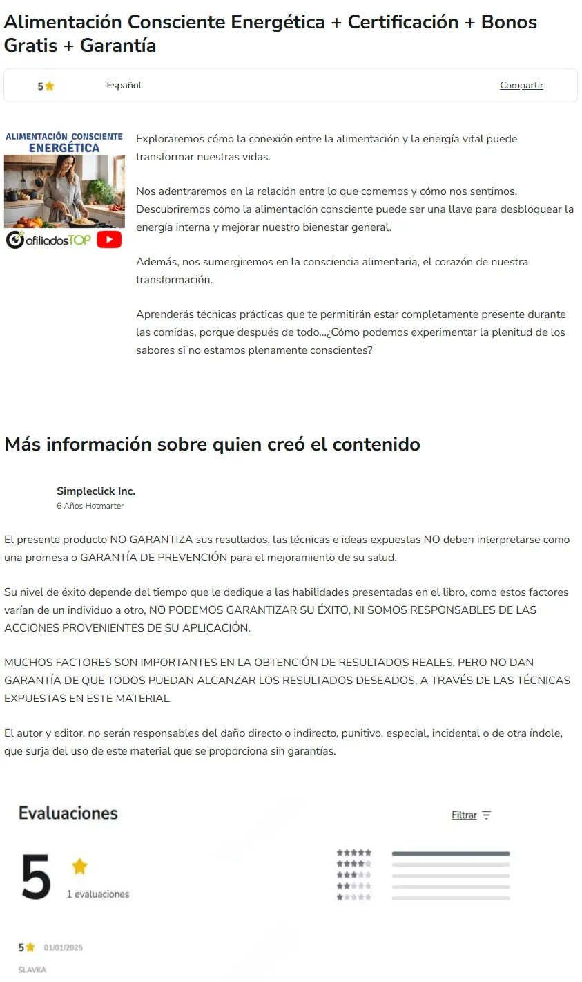 Alimentacion Consciente Energetica Certificacion Simpleclick Inc z