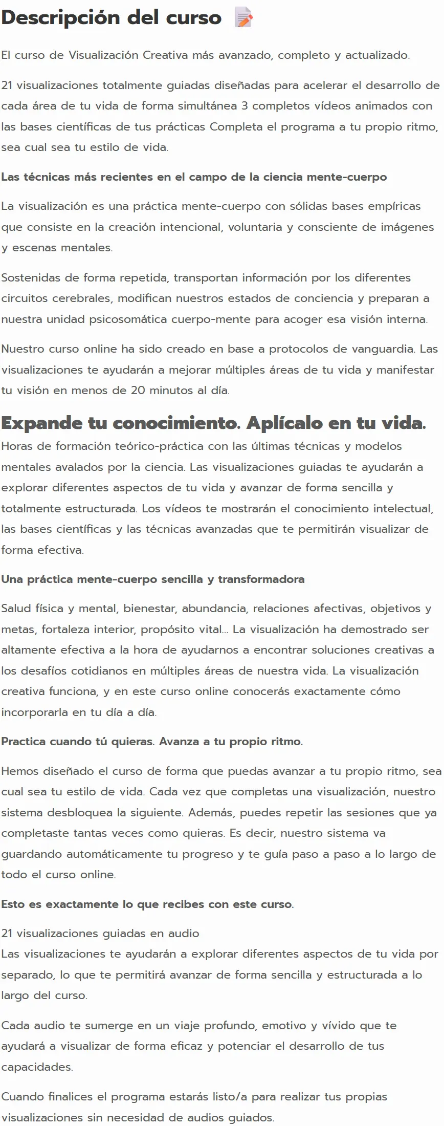 Curso Online de Visualizacion Creativa Mindful Science z