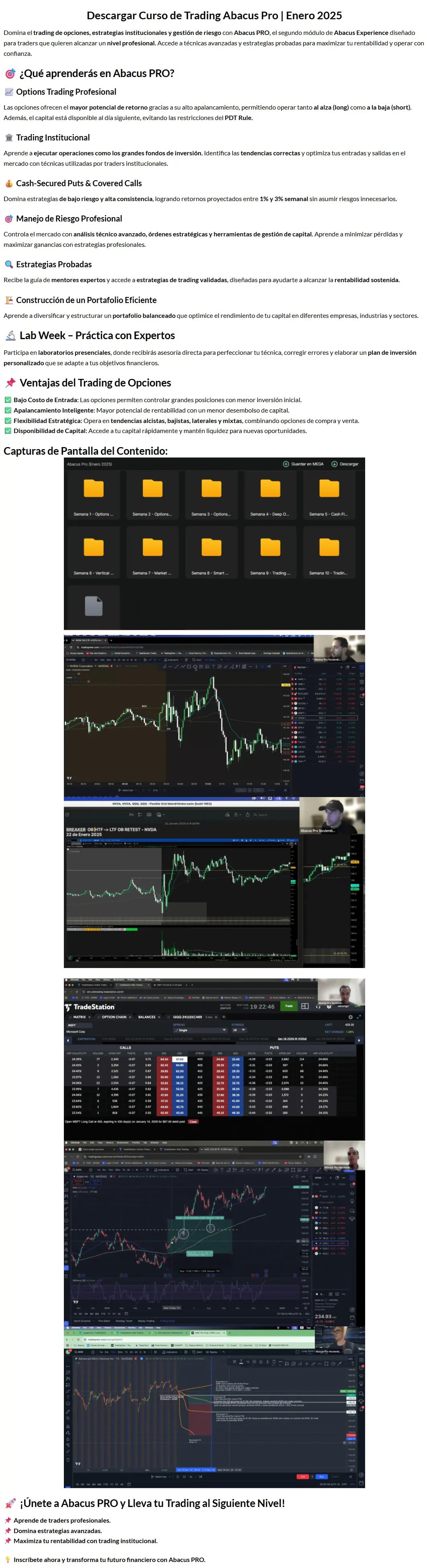Curso de Trading Abacus Pro 2025 de Abacus Exchange Z