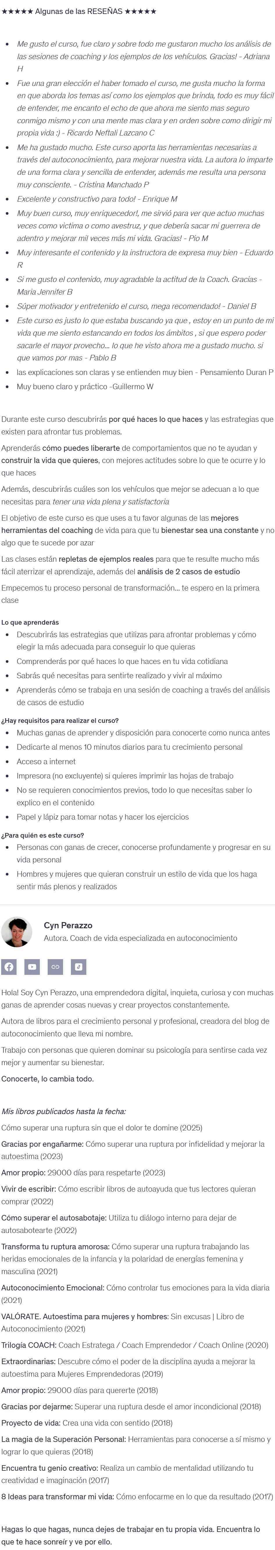 LIFE COACHING. El poder de cambiar tu vida en tiempo record Cyn Perazzo z