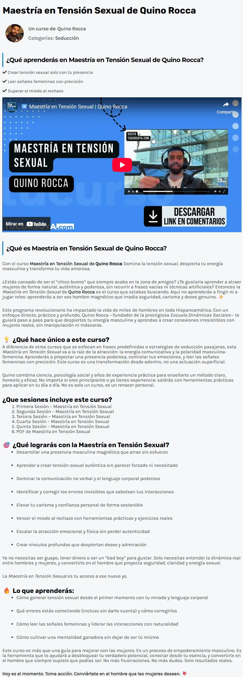 Maestria en Tension Sexual Quino Rocca z