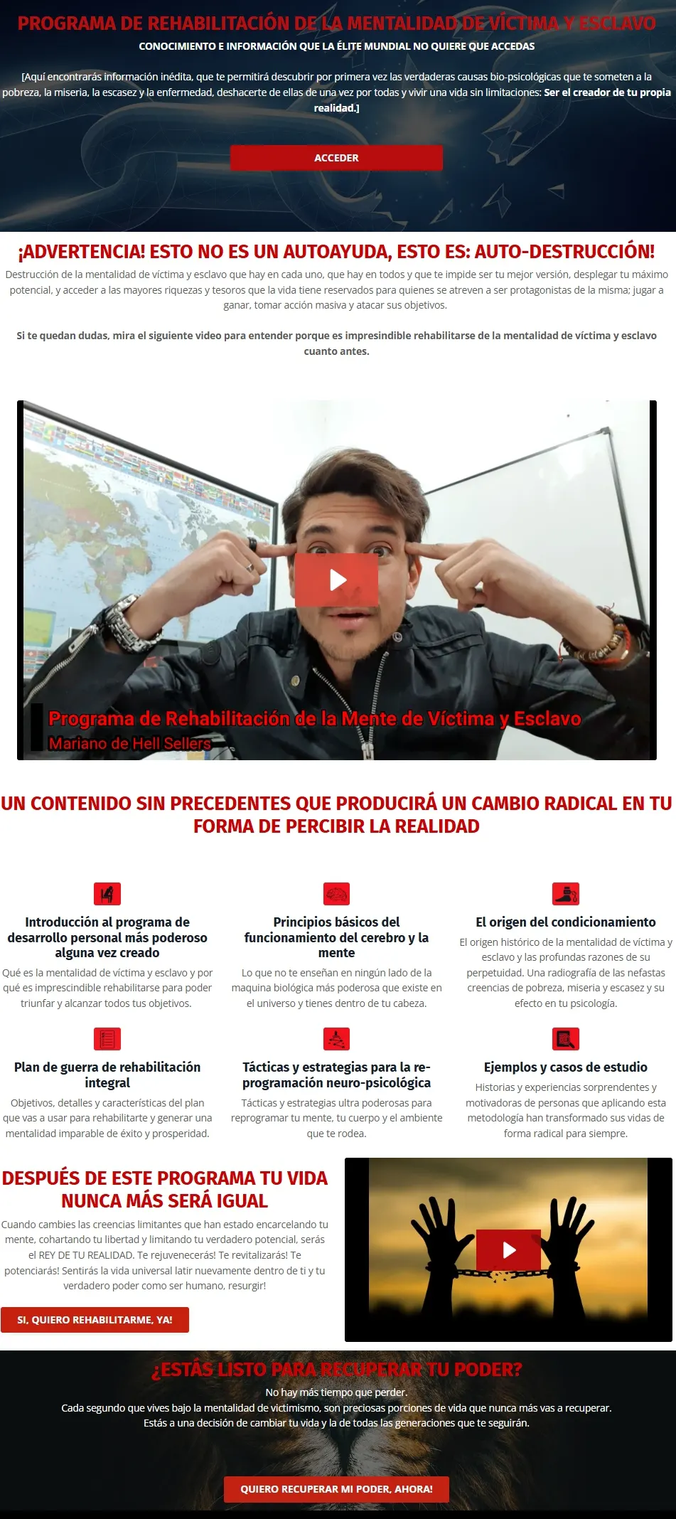 Programa de Rehabilitacion de la Mentalidad de Victima y Esclavo HellSellers Academy z